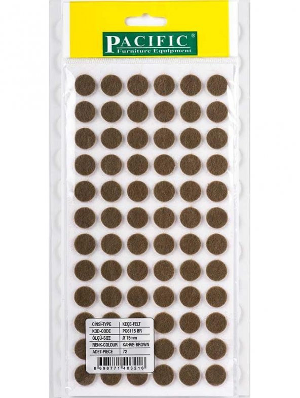 Kaydırmazlık Keçesi Yuvarlak 1Plk=72 Ad Q-15 Kahve