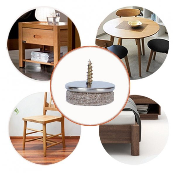 Sandalye Keçesi Plastik Taban 20mm Vidalı Kahve - 2