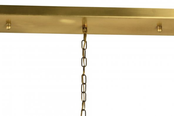 LampaLuce Albinia Sport Özel Çubuk Taşlı 3lü Sıralı Sarkıt Avize Sarı 60x85cm - 5