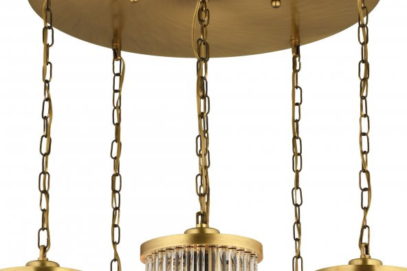 LampaLuce Albinia Sport Özel Çubuk Taşlı 6lı Sarkıt Avize Sarı 60x90cm - 5