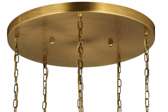 LampaLuce Albinia Sport Özel Çubuk Taşlı 6lı Sarkıt Avize Sarı 60x90cm - 6