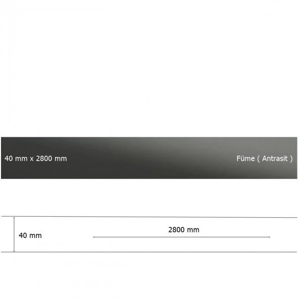 40 mm x 2800 mm Antrasit Sibu Aynalı Pleksi Şerit Mobilya Süsü