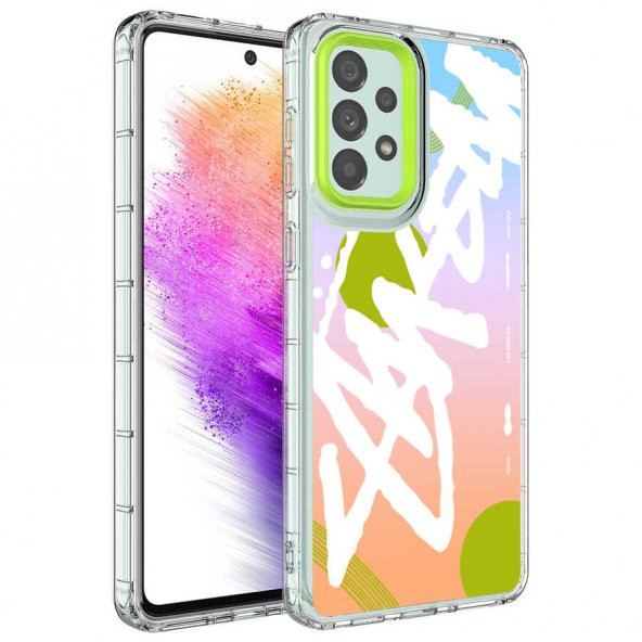 Galaxy A53 5G Kılıf Kamera Korumalı Renkli Desenli Sert Silikon Zore Korn Kapak - 6