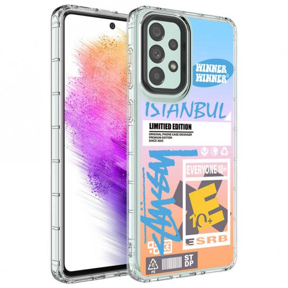Galaxy A53 5G Kılıf Kamera Korumalı Renkli Desenli Sert Silikon Zore Korn Kapak - 7