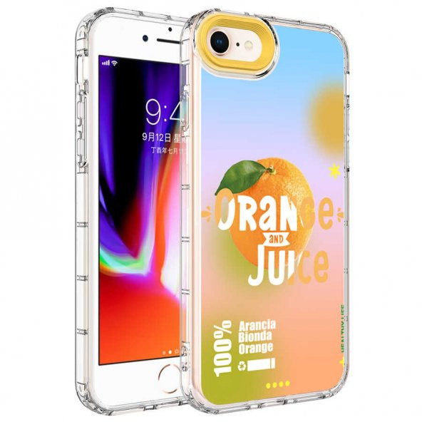 Apple iPhone 8 Kılıf Kamera Korumalı Renkli Desenli Sert Silikon Zore Korn Kapak - 3