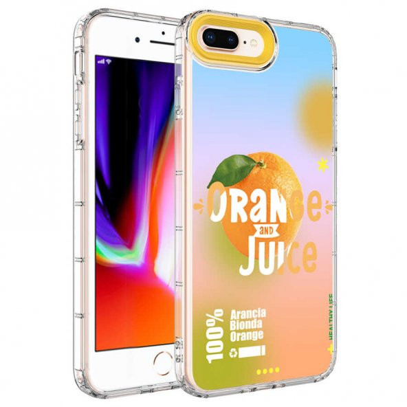 Apple iPhone 8 Plus Kılıf Kamera Korumalı Renkli Desenli Sert Silikon Zore Korn Kapak - 3