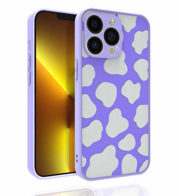Apple iPhone 13 Pro Kılıf Desenli Kamera Korumalı Parlak Zore Nora Kapak