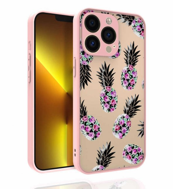 Apple iPhone 13 Pro Kılıf Desenli Kamera Korumalı Parlak Zore Nora Kapak - 3
