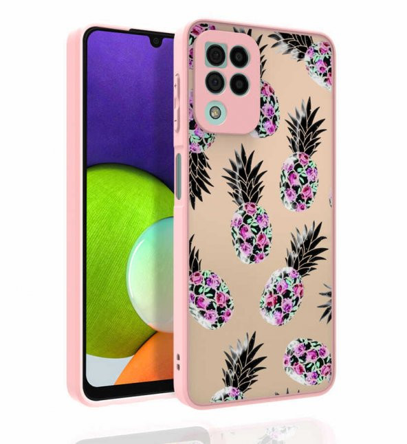 Galaxy A22 4G Kılıf Desenli Kamera Korumalı Parlak Zore Nora Kapak - 3