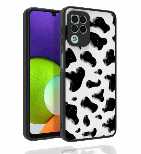 Galaxy A22 4G Kılıf Desenli Kamera Korumalı Parlak Zore Nora Kapak - 4