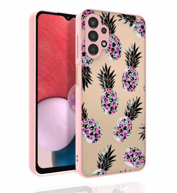 Galaxy A13 4G Kılıf Desenli Kamera Korumalı Parlak Zore Nora Kapak - 3