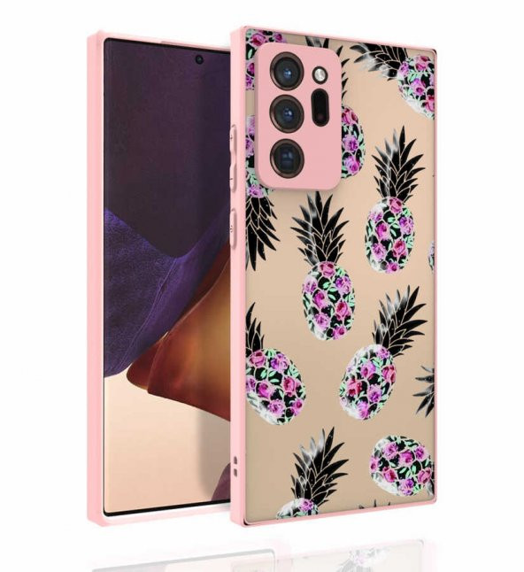 Galaxy Note 20 Ultra Kılıf Desenli Kamera Korumalı Parlak Zore Nora Kapak - 3