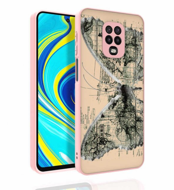 Xiaomi Redmi Note 9 Pro Kılıf Desenli Kamera Korumalı Parlak Zore Nora Kapak - 6