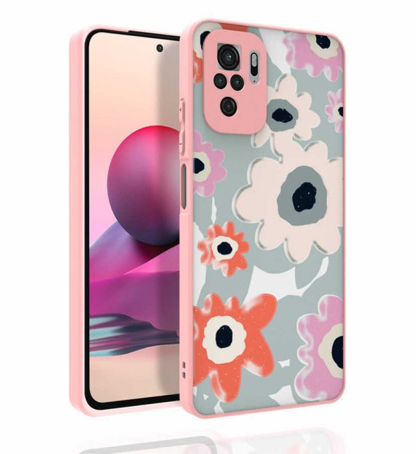 Xiaomi Redmi Note 10 Kılıf Desenli Kamera Korumalı Parlak Zore Nora Kapak - 7