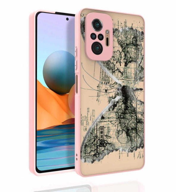 Xiaomi Redmi Note 10 Pro Kılıf Desenli Kamera Korumalı Parlak Zore Nora Kapak - 6