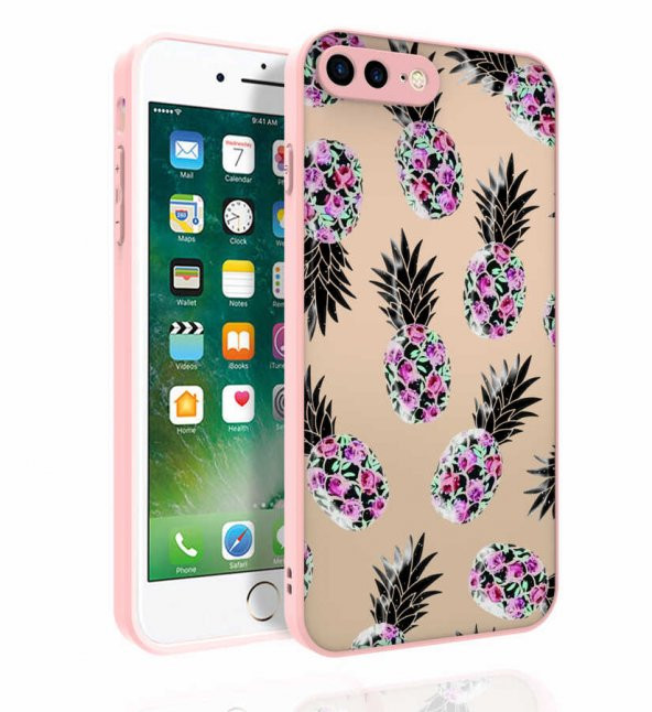 Apple iPhone 8 Plus Kılıf Desenli Kamera Korumalı Parlak Zore Nora Kapak - 3