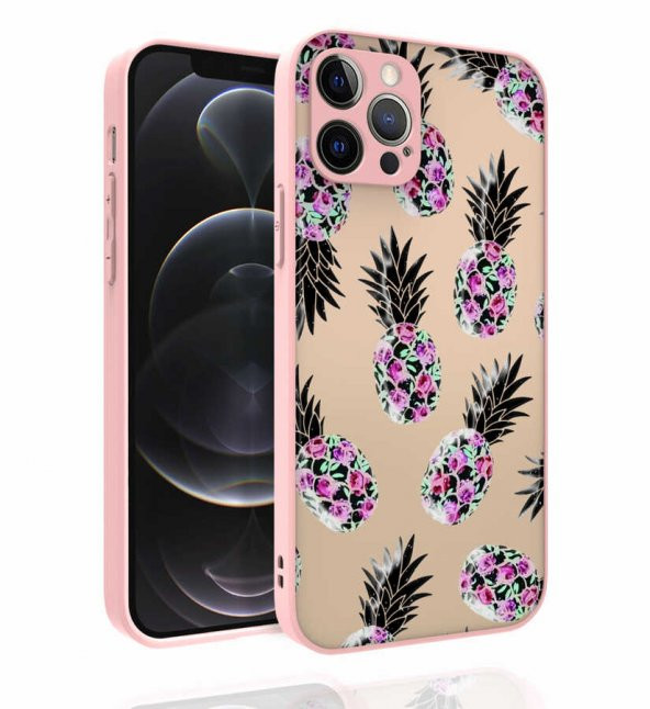 Apple iPhone 12 Pro Kılıf Desenli Kamera Korumalı Parlak Zore Nora Kapak - 3