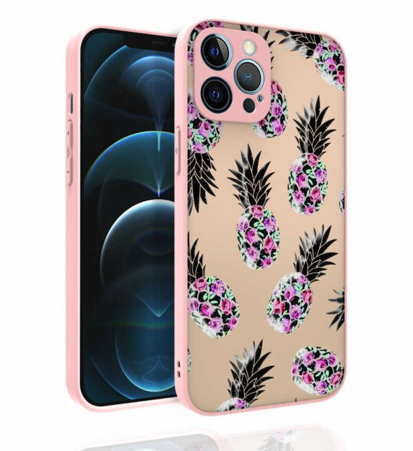 Apple iPhone 12 Pro Max Kılıf Desenli Kamera Korumalı Parlak Zore Nora Kapak - 3