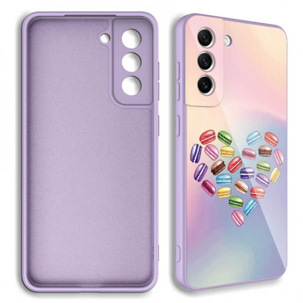 Galaxy S21 FE Kılıf Kamera Korumalı Desenli Sert Silikon Zore Epoksi Kapak - Resim 2