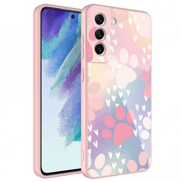 Galaxy S21 FE Kılıf Kamera Korumalı Desenli Sert Silikon Zore Epoksi Kapak - Resim 8