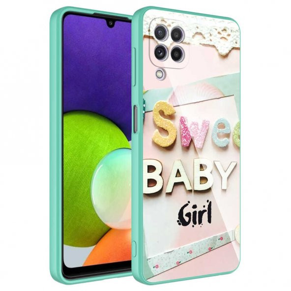 Galaxy M22 Kılıf Kamera Korumalı Desenli Sert Silikon Zore Epoksi Kapak - 7