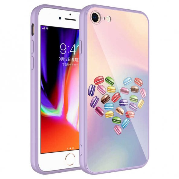 Apple iPhone 8 Kılıf Kamera Korumalı Desenli Sert Silikon Zore Epoksi Kapak - 5