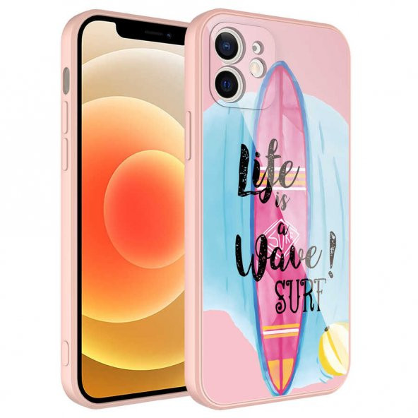 Apple iPhone 11 Kılıf Kamera Korumalı Desenli Sert Silikon Zore Epoksi Kapak - 12