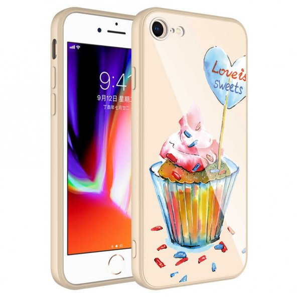 Apple iPhone 7 Kılıf Kamera Korumalı Desenli Sert Silikon Zore Epoksi Kapak - 3