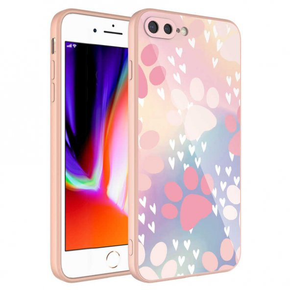 Apple iPhone 8 Plus Kılıf Kamera Korumalı Desenli Sert Silikon Zore Epoksi Kapak - 8