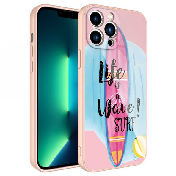 Apple iPhone 12 Pro Max Kılıf Kamera Korumalı Desenli Sert Silikon Zore Epoksi Kapak - 12