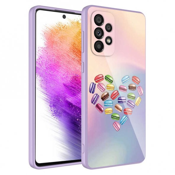 Galaxy A73 Kılıf Kamera Korumalı Desenli Sert Silikon Zore Epoksi Kapak - 3