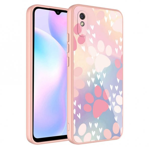 Xiaomi Redmi 9A Kılıf Kamera Korumalı Desenli Sert Silikon Zore Epoksi Kapak - 7