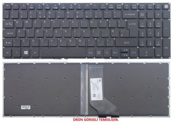 Acer Aspire E5-573 E5-573G E5-573T E5-573TG Klavyesi TR Işıklı - 2