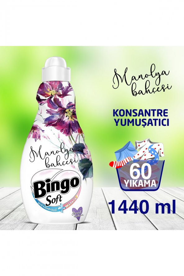 Bingo   Soft Manolya Bahçesi Konsantre Çamaşır Yumuşatıcısı 1440 ml