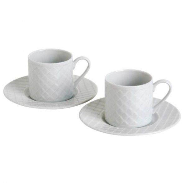Kütahya Porselen Ekose Beyaz Sade 12 Parça Kahve Fincan Takımı ürün görseli 1