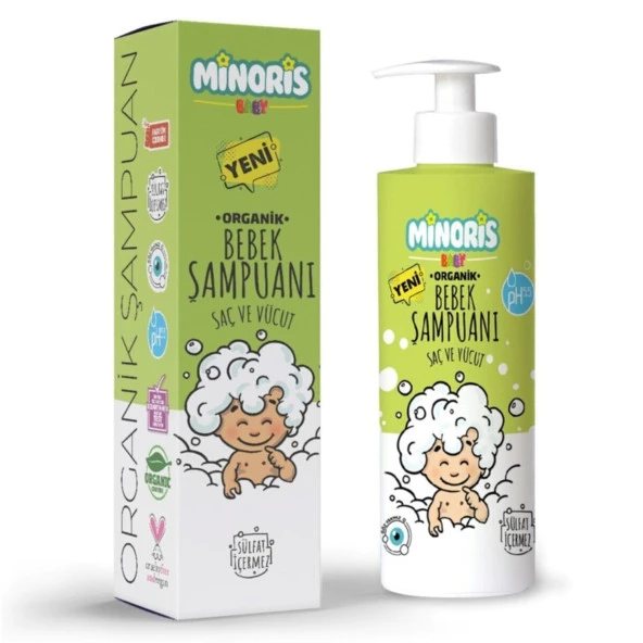 Minoris Kids Organik Bebek Saç ve Vücut Şampuanı 400 Ml