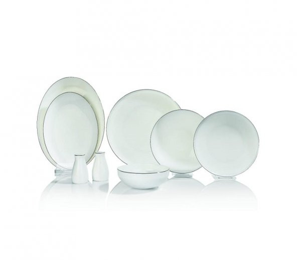 Schafer Jolly 56 Parça Bone Porselen Yemek Takımı Platin - 2