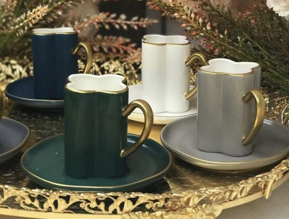 Acar Porselen 10710 6lı Kahve Fincan Takımı Karışık - Resim 2