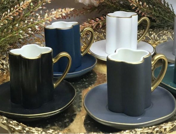 Acar Porselen 10710 6lı Kahve Fincan Takımı Karışık - Resim 4