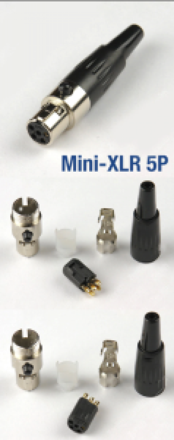 5 Pin Mini XLR Dişi Konnektör - 1
