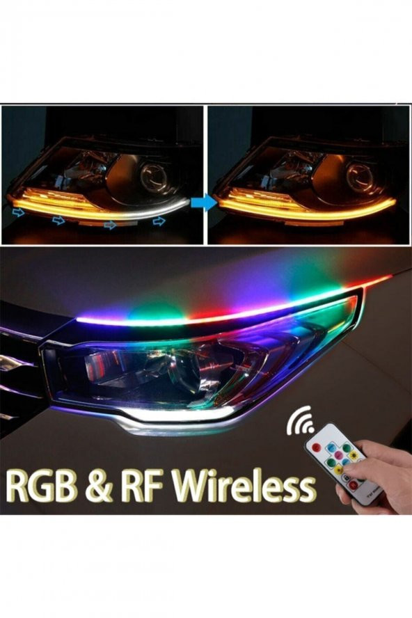 Üstü Kumandalı Far Içi & Far Kayar Led Açılış Animasyonlu 8 Renk RGB