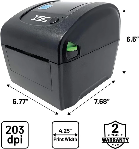 TSC DA210 Masaüstü 203 DPİ Direkt Termal Barkod Etiket Yazıcı - 5