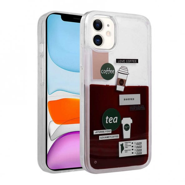 Apple iPhone 11 Kılıf Desenli Sıvılı Zore Drink Silikon Kapak - 4