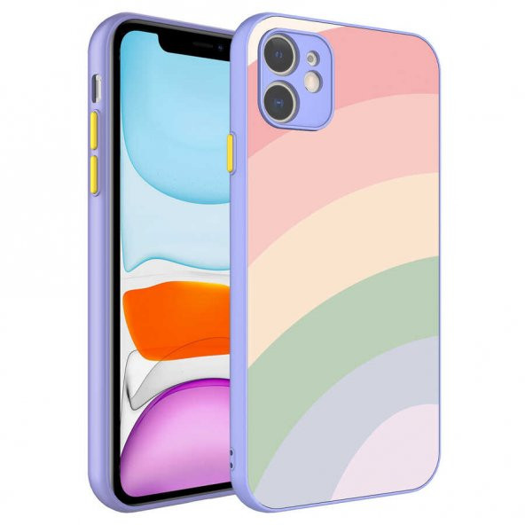Apple iPhone 11 Kılıf Kamera Korumalı Renkli Temperli Zore X-Cam Kapak - 3