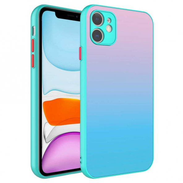 Apple iPhone 11 Kılıf Kamera Korumalı Renkli Temperli Zore X-Cam Kapak - 4