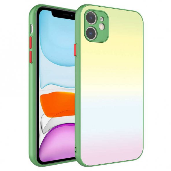 Apple iPhone 11 Kılıf Kamera Korumalı Renkli Temperli Zore X-Cam Kapak - 5