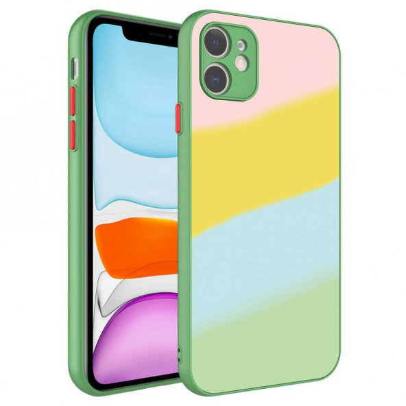 Apple iPhone 11 Kılıf Kamera Korumalı Renkli Temperli Zore X-Cam Kapak - 6
