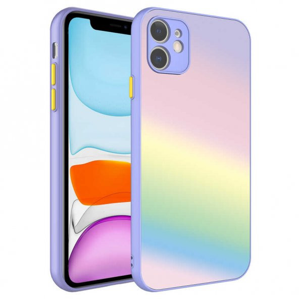 Apple iPhone 11 Kılıf Kamera Korumalı Renkli Temperli Zore X-Cam Kapak - 10