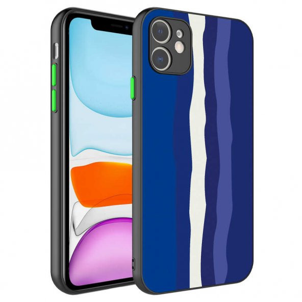 Apple iPhone 11 Kılıf Kamera Korumalı Renkli Temperli Zore X-Cam Kapak - 11