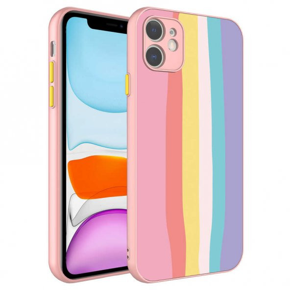 Apple iPhone 11 Kılıf Kamera Korumalı Renkli Temperli Zore X-Cam Kapak - 12